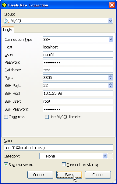 Toad for MySQL Freeware SSH Connect 04