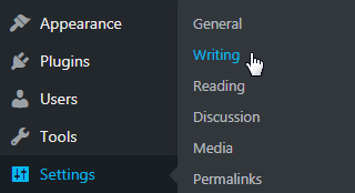 WordPress Settings Writing