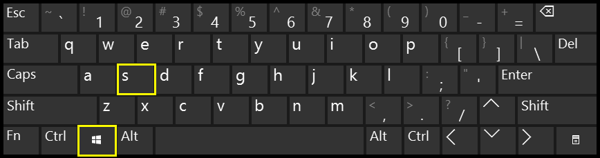 Windows Key + Letter s Key