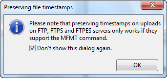 FTP servers must support MFMT command - FileZilla