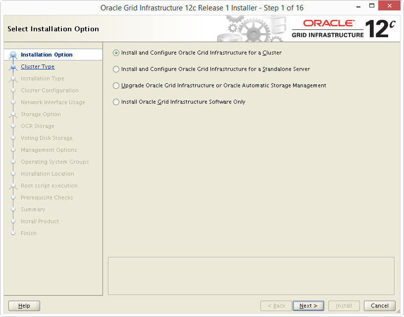 Install Oracle 12c Grid Infrastructure 01