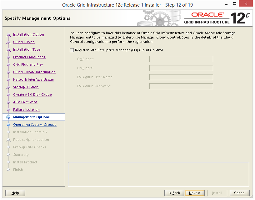 Install Oracle 12c Grid Infrastructure 12
