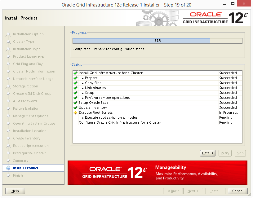 Install Oracle 12c Grid Infrastructure 20