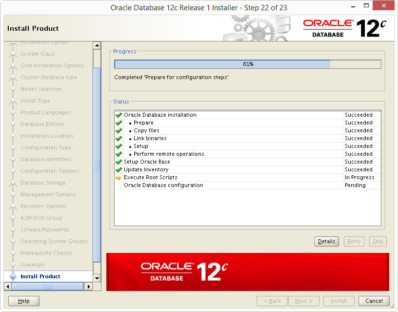 Install Oracle 12c RAC DB 22