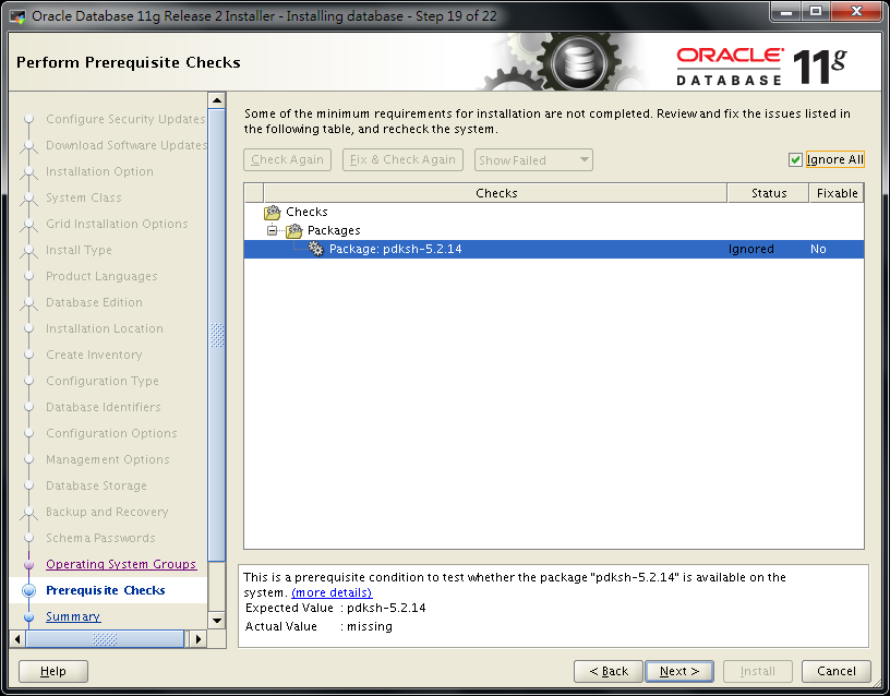 Install Oracle Database 11.2.0.4 on Oracle Linux 7.2 - 21