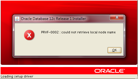 PRVF-0002: could not retrieve local node name