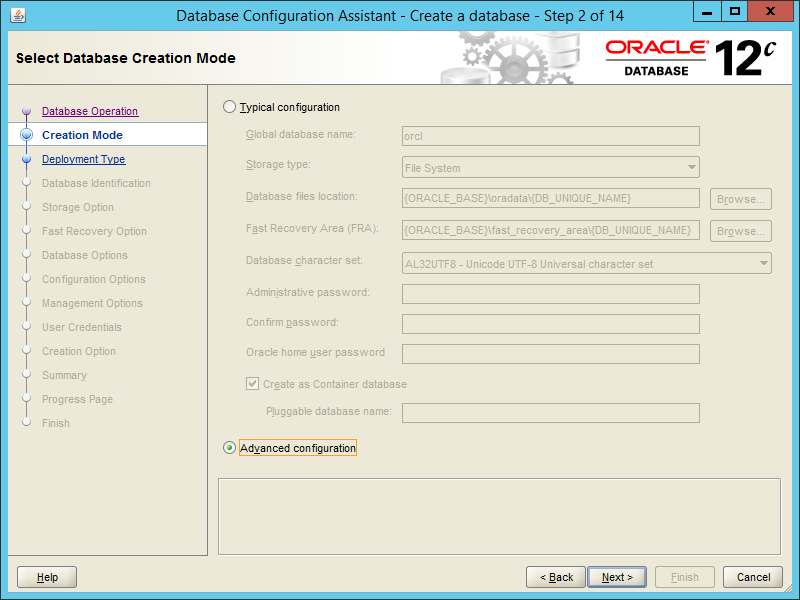 Oracle DBCA 12.2 - Step 02