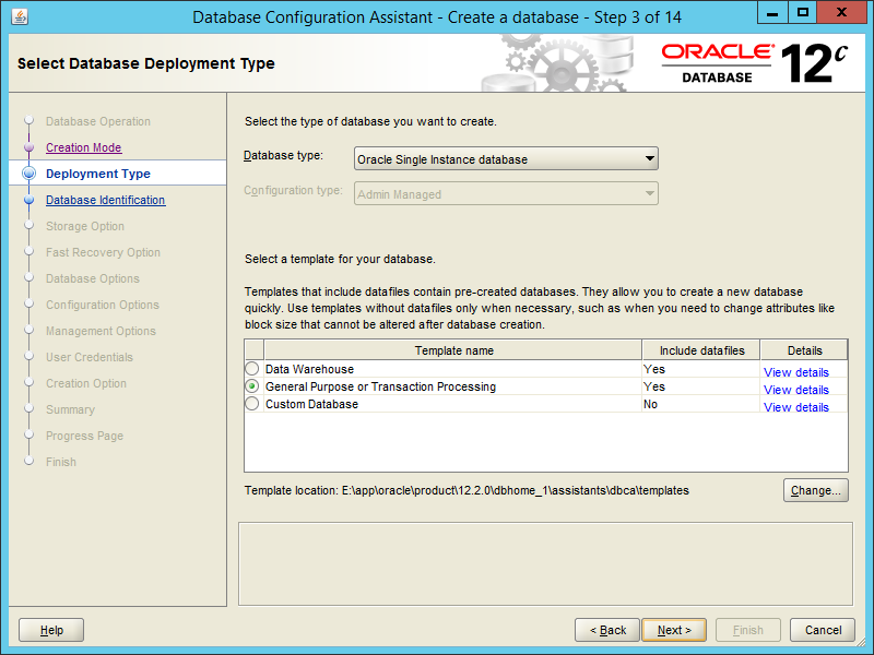 Oracle DBCA 12.2 - Step 03