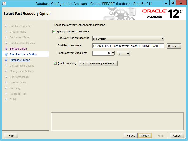 Oracle DBCA 12.2 - Step 06
