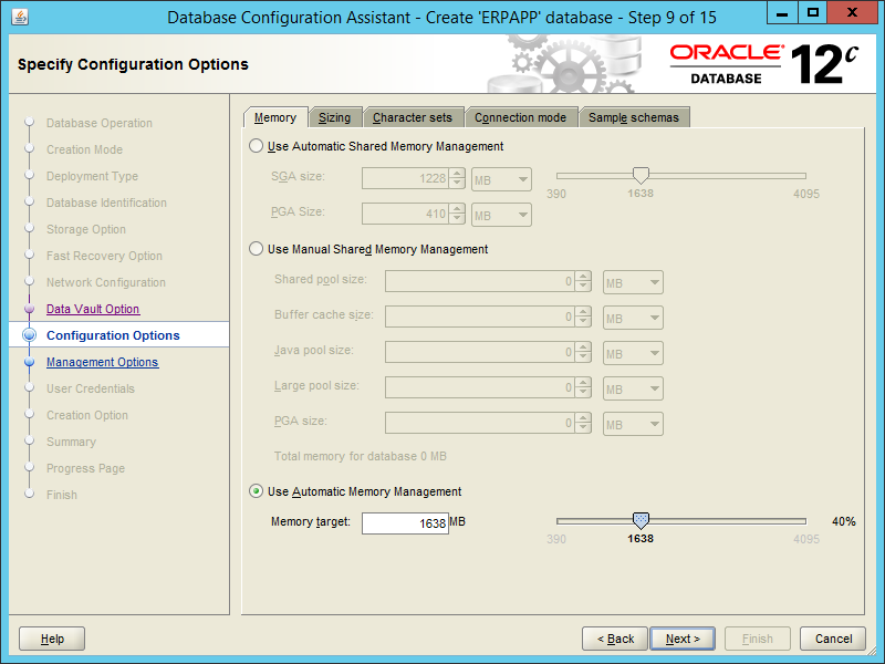 Oracle DBCA 12.2 - Step 09