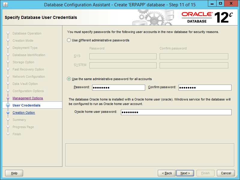 Oracle DBCA 12.2 - Step 11