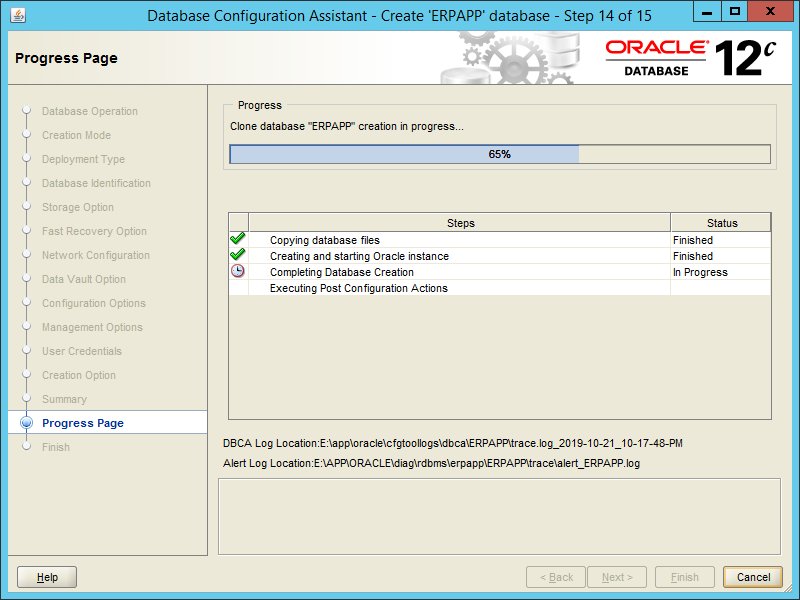 Oracle DBCA 12.2 - Step 14