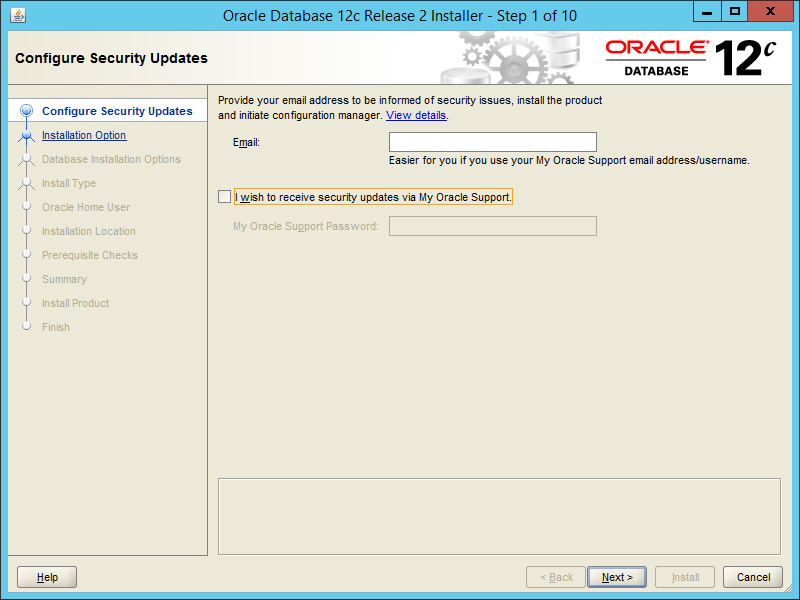 Oracle 12.2 OUI - Step 01