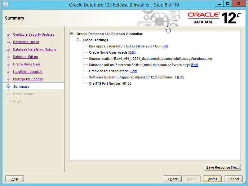 Oracle 12.2 OUI - Step 08