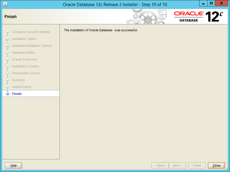 Oracle 12.2 OUI - Step 10