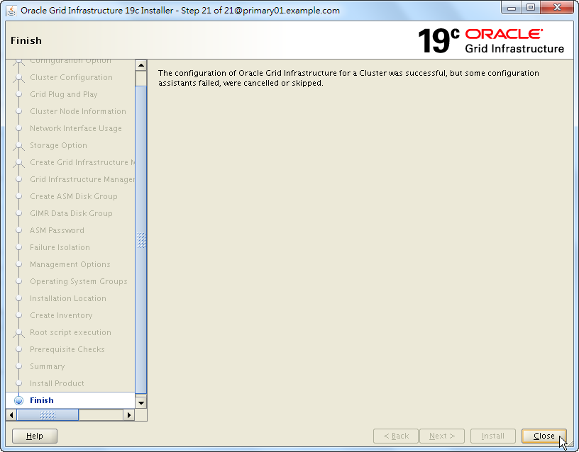 Oracle 19c Grid Infrastructure Installation - 21