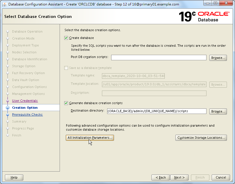 Oracle 19c Database Creation by DBCA - 12 - 01