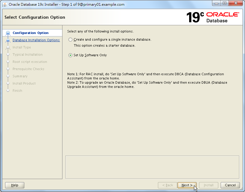 Oracle Database 19c Software Installation - 01