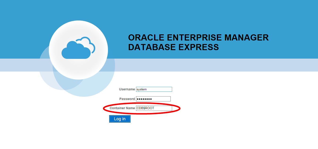 Oracle Enterprise Manager Database Express 19c - NO Dialog