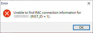 Toad for Oracle - Unable to find RAC connection information for