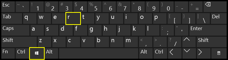 Windows Key + Letter r Key