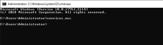 Open Services Console in CMD.EXE