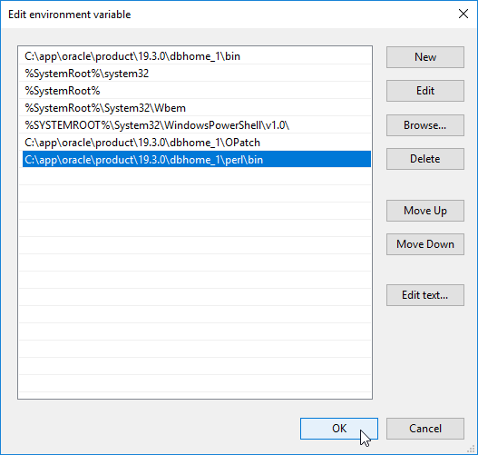 Windows - Environment Variable Editor - Edit PATH - Entry Added