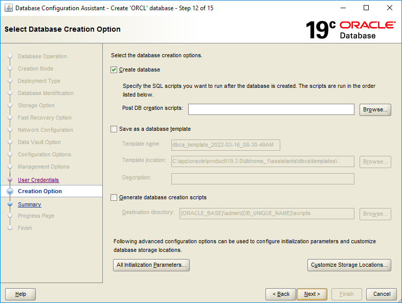 Oracle Database 19.3 Creation - 12