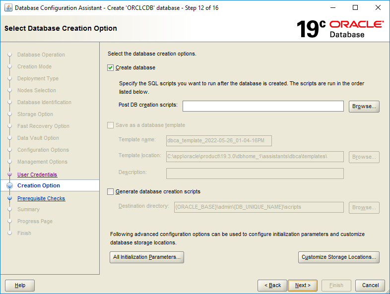 Create Oracle Database 19c - 12 - 5