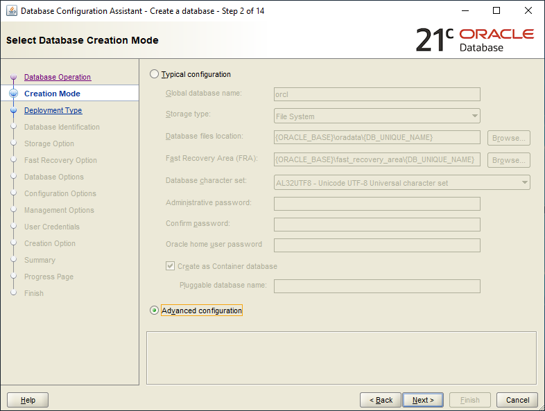 Oracle Database 21.3 Creation - 02