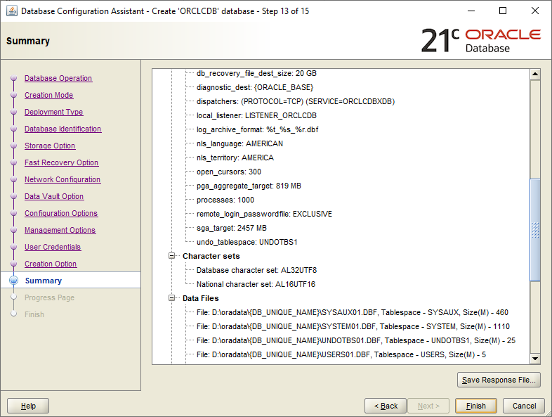 Oracle Database 21.3 Creation - 13-2