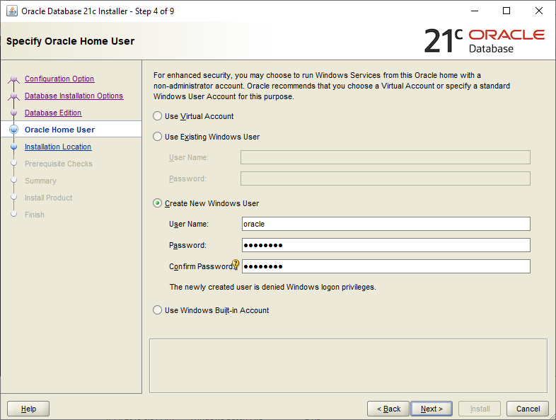 Oracle Software 21.3 Installation on Windows - 04