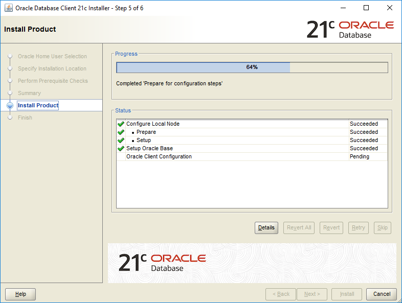 Oracle Client Home 21c Installation - 05 - Install the Product