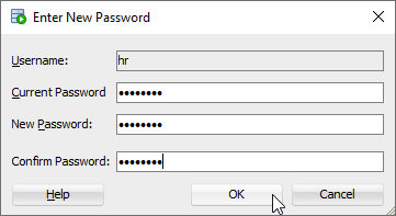 SQL Developer - Enter Current and New Password