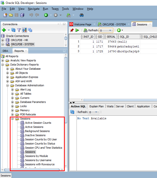 SQL Developer - More Session Monitoring