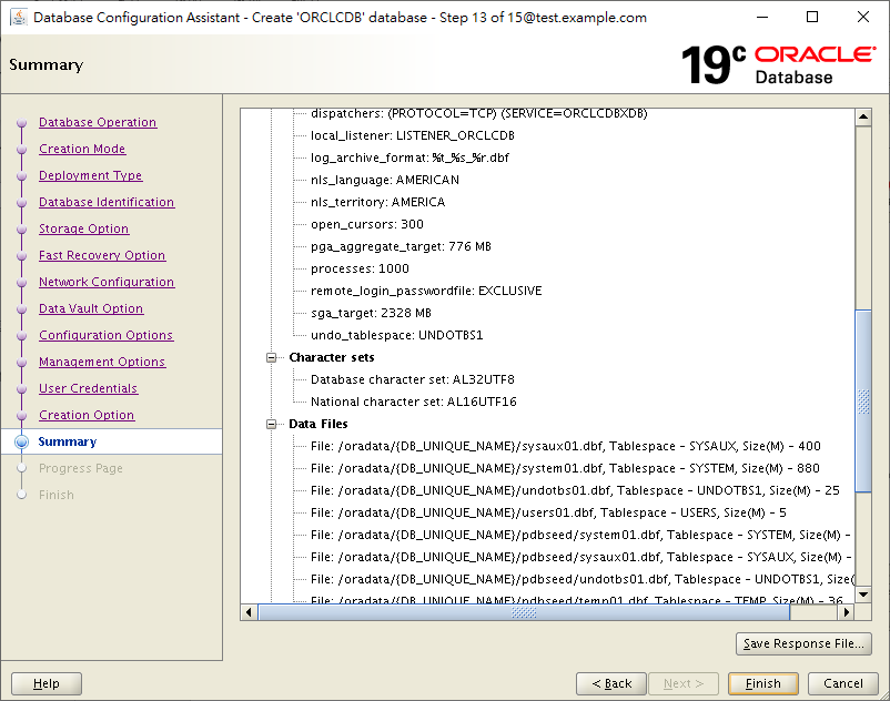 Create Database 19c by DBCA