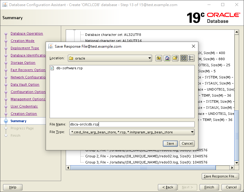 Create Database 19c by DBCA