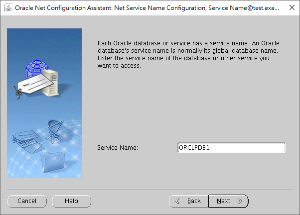 NETCA - Local Net Service Name - Input DB Service Name