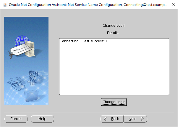 NETCA - Local Net Service Name - Connection Test Result