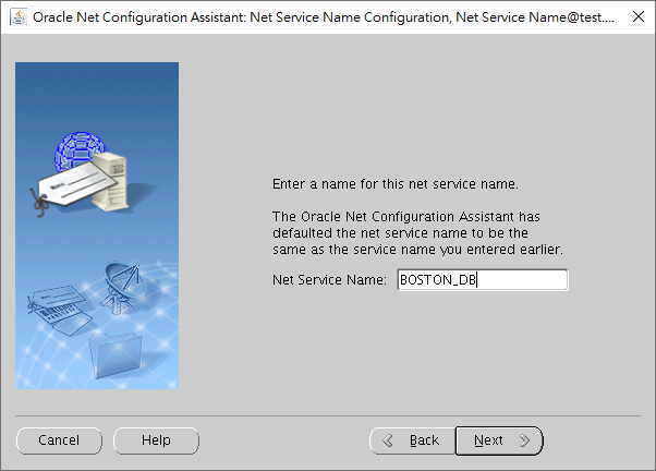 NETCA - Local Net Service Name - Input TNS Name