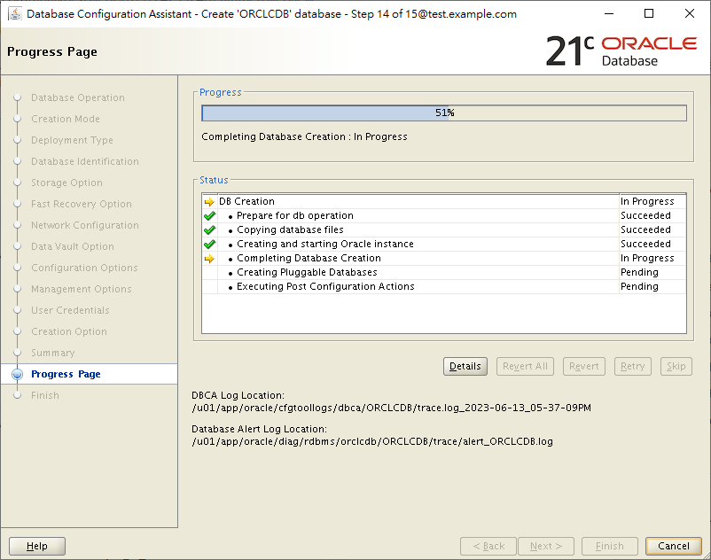 Create Database 21c by DBCA